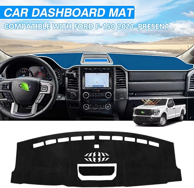 CARTIST Dashboard Cover Fis for Ford F-150 2021 2022-2025 2026, Dashboard Cover for F150 Accessories, Dash Mat Anti-Slip Silicone Back