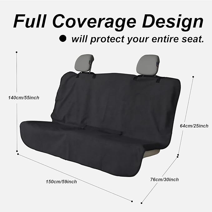 nbnhxnff Sweat Towel Car Seat Cover Protector Rear Seats for Gym Workout, Running, Swimming, Beach and Hiking, Waterproof Universal Seat Cover for Car, Trucks, Van & SUV (Black, 1pcs Rear Seat)