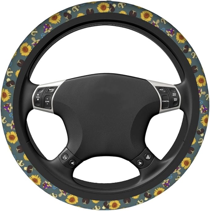 Mushrooms Cute Steering Wheel Cover Non-Slip Breathable Sweat-Absorbent Suitable for SUV Van Truck Car Universal Protection Accessories 15 Inch Suitable for Women Men