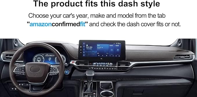 Dash Cover Mat Custom Fit for Toyota Sienna 2021-2025, Dashboard Cover Pad Carpet Protector (Black) F152
