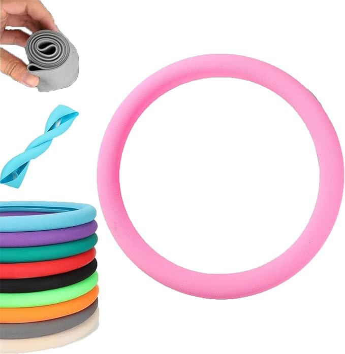Cool Non-Slip Silicone Steering Wheel Protector - Black Thin Stretchy Car Cover, Universal Fit, Easy to Clean, Silent (Pink)