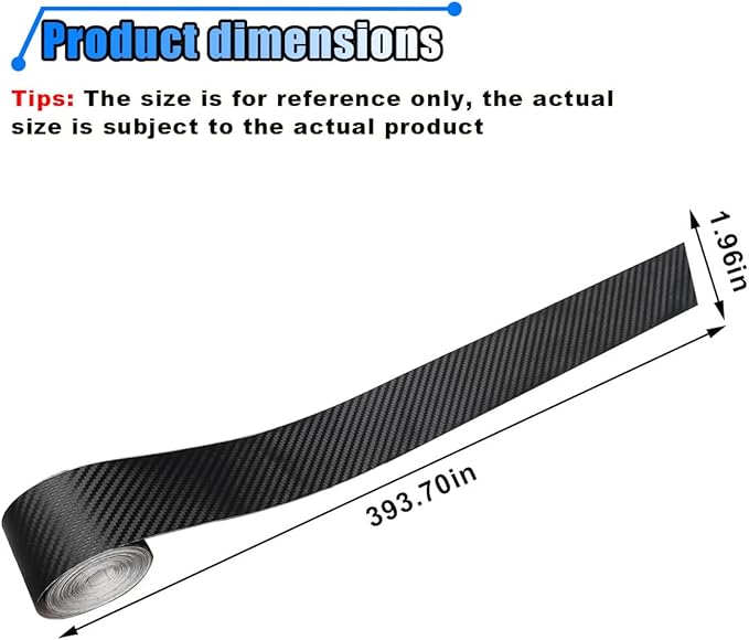 Carbon Fiber Car Door Edge Guards, 3D Vinyl Car Door Sill Protector Wrap Film Auto Door Trim Strips, Anti-Scratch Anti-Collision Adhesive Tape Auto Bumper Door Entry Guard for Most Cars (2"x394")
