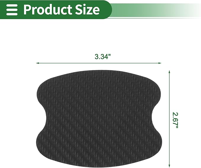 Motoforti Car Door Handle Cup Protector Door Handle Scratches Protective Films 2.67"x3.34" Anti-Scratches PVC Carbon Fiber Black 4 Pcs