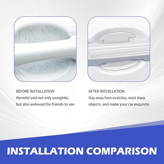 8PCS Car Door Handle Protector, Transparent Bumper Trim Guard Sticker, Waterproof Anti-Scratch Door Handle and Rear View Mirror Protection Film, Universal for Most Car