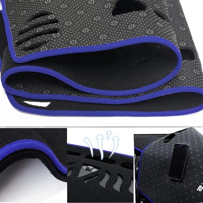 Dashboard Covers for Honda Fit 2008-2013,Polyester Dash Board Covers mat,Car Dashboard Protecter Cover,Interior Dashboard Covers Pads,Blue