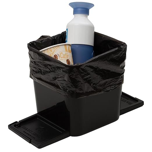 HAUSSIMPLE Car Trash Can for Vehicles Leakproof Compact Garbage Bin w/Stability Flap, Anti-Slip Base, Portable Trash Holder for Cars, Trucks, SUVs, Minivans (Black, Small)
