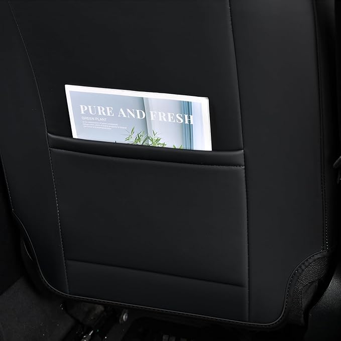 FLORICH Car Seat Covers Full Set, Leather Seat Covers, Luxury 5 Seats Universal Black Seat Covers for Cars, Waterproof Seat Protectors, Leatherette Automotive Vehicle Cover for Cars SUV Pick-up Truck