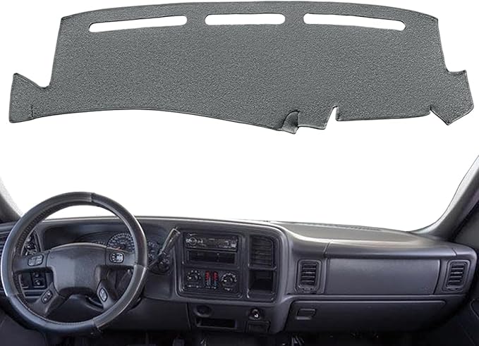 Dash Cover Mat Pad Custom Fit for 1999-2006 GMC Sierra/Chevy Chevrolet Silverado,2000-2006 GMC Yukon XL/Chevy Suburban Tahoe Avalanche,Dashboard Cover Carpet (99-06 Dark Gray) Y55