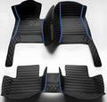 SARAHS Customized car Floor mats -Suitable for 99% of Cars, SUVs, and Trucks - car Pads to Protect Vehicle Interior Floor Accessories (Double Splicing Blue Line)