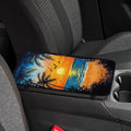 1pc Center Console Armrest Cover Pad 12.6x7.5 inch Palm Tree with Sunset Neoprene Car Armrest Cushion Waterproof Armrests Seat Box Cover Protector for Universal Cars Vehicles SUVs
