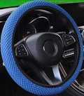 Hiflyer Universal 14.5-15 Inch Steering Wheel Cover, Soft Microfiber Car Wheel Cover, Blue