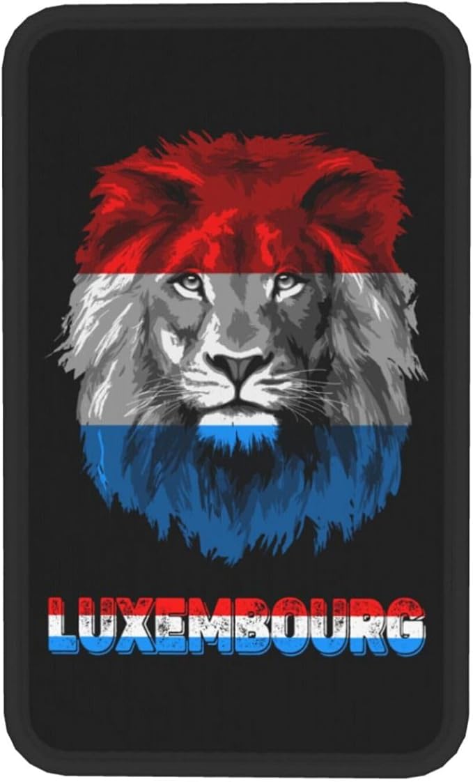 Vintage Luxembourg Luxembourger Flag Lion Head Auto Center Console Armrest Cover Car Handrail Box Cushion Pad Mat Universal Fit Most Vehicle Sedan Truck SUV Soft Comfort Decor Accessories