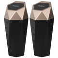 LoyaGour Car Trash Can Bin,Small Garbage Can with Lid,Automotive Cup Holder Mini Cars Trashcan,Portable Cute Cars Door Trash Cans,Women Car Dustbin (2Pcs, Gold)