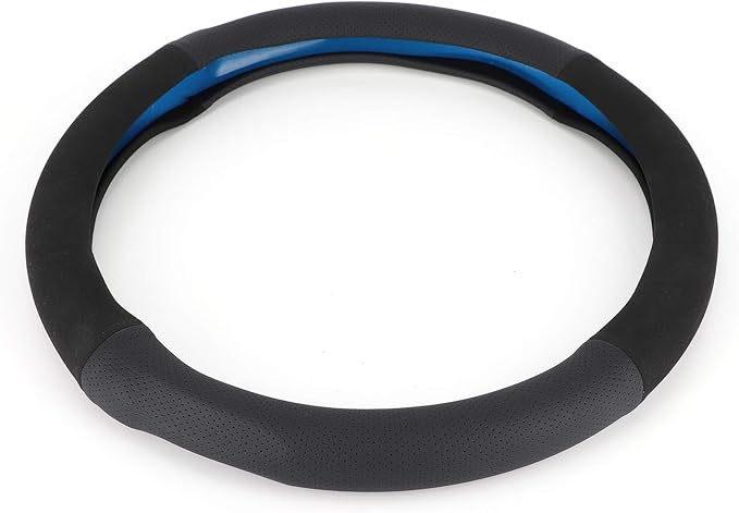 15in Stee Wheel Cover, Suicial Leather Stee Wheel or, Non Slip Comable Grip for Car Modification, Heat e Wheel Cover
