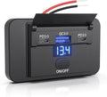 90W 3 Ports 12V RV USB Switch Outlet with 36W PD3.0 Type-C+18W QC3.0 Quick Charging Charge Voltmeter Socket Panel Wall Mount Automotive Multi-Port Charger Adapter for Car Marine Truck Boat Bus