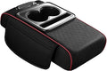 Car Center Console Pad Armrest Cushion Pad Anti Slip Car Decoration with Cup Holder Tissue Box Slot for Car SUV, Style H