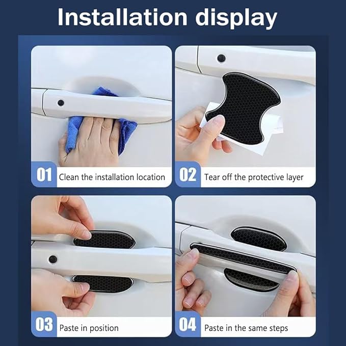Car Door Handle Protector for Mercedes Benz GLC 2023-2025 C254,Car Door Handle Scratch Protector,Car Door Handle Bowl Sticker,Reflective Car Door Handle Bowl Sticker,Black-4pcs