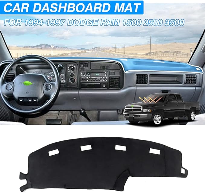 CARTIST Compatible with Dash Cover Dodge Ram 1500 2500 3500 Truck 1994 1995 1996 1997 Dashboard Cover Mat Non-Slip Pad Carpet Sunshield Glare UV Rays Protector