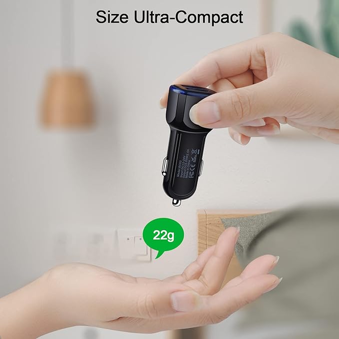 USB Car Charger,5Pack 2.4A Dual Port USB Cigarette Lighter Car Phone Charger Plug Car Adapter for iPhone 17Pro Max Air 16 15 14 13 12 SE 11 Pro Max,Samsung Galaxy S25 A17 A16 A15 A14 S24 S23 S22 Ultra
