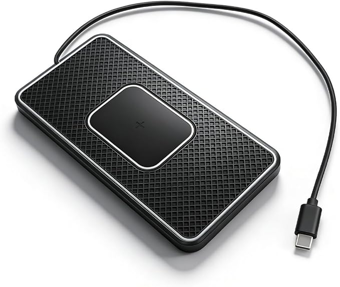 Magnetic Wireless Car Charging Pad 20W with RGB LED Light, Non Slip Fast Wireless Charger Mat for 17/16/15/14/13/12, Charging Pad