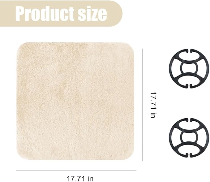 Sheepskin Car Seat Cushion, Soft Comfort Winter Driver Seat Cover, Fluffy Faux Fur Front Seat Pad, Car Seat Protector Pad for Office Chair, Universal Interior Accessory for Car SUV Truck (Beige)