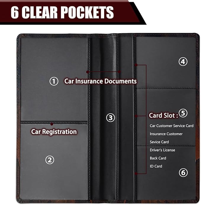 Car Registration Holder, PU Leather Vehicle Glove Box Organizer for Driver License, Document, Car Insurance Holder with Magnetic Shut, Auto Paperwork Wallet Case Accessories, Cute Squirrel Pattern