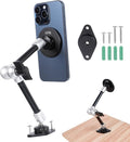 Magnetic Phone Holder with AMPS Mounting Plate Drill Base & 360°Rotation 10" Magic Arm, Magnet Phone Mount for Wall/Desk/Truck/Car/Workbench, Compatible with Magsafe iPhone 16 15 14 13 12 Series