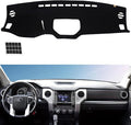 TUCAREST Dash Cover Fit for 2014-2021 to-yota Tundra Nonslip Car Dash Board Mat Sunshade No-Glare and Slip Pad Carpet Sunshield Protector (Without HUD and Intermediate air Outlet) Flannel Black