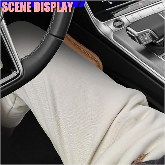 Craedli 2PCS Car Door Armrest Pads, Soft Leather Memory Foam Comfortable Center Console Knee Cushion, Universal Relieve Fatigue Vehicle Interior Elbow Support Accessories for Most Cars (Brown)
