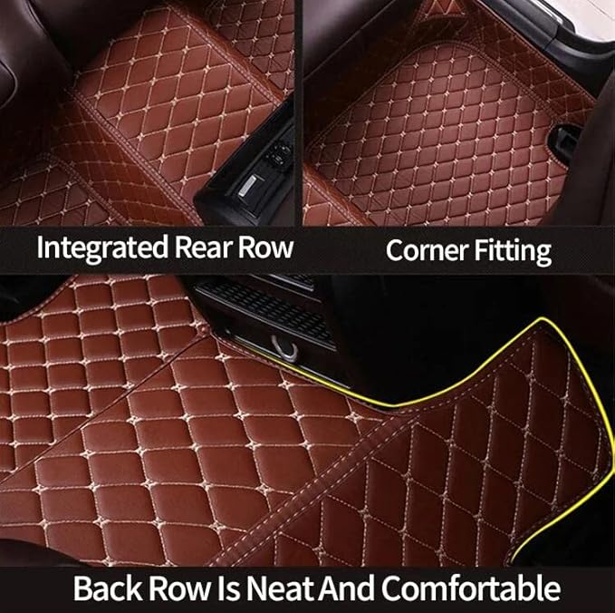 Custom Fit Car Floor Mats by SARAHS - Waterproof PU Leather Full Coverage for Most Cars, SUVs, and Trucks - Automotive Liners to Protect Vehicle Interior Floor Accessories (Black Stripe 4)