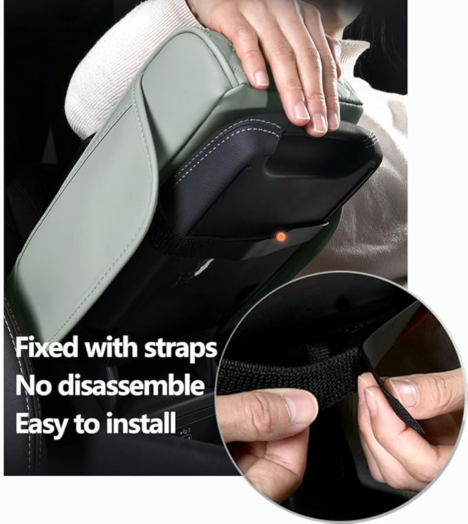 Arm Rest Cover for Car 6.3" Narrow Style,6-in-1 Microfiber Leather Center Console Cover with 2 Storage Bags Cup Holder, Tissue Box Slot, Phone Slot,Universal Accessories Interior Organizers (Grey)