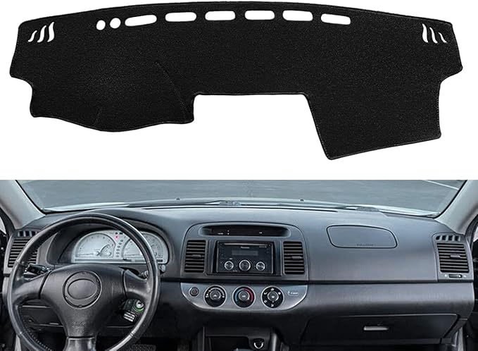 Dash Cover Mat Custom Fit for Toyota Camry 2002 2003 2004 2005 2006 with Cutout for Sensors and Dash Speakers, Dashboard Cover Pad Carpet (02-06 Black) J40