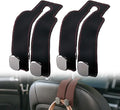 Medech Headrest Hooks for Car Car Seat Hooks for Headrest, 2025 Hooks for Purses and Bags Cute Car Purse Holder,Twinhook Leather Headrests Hangers Seat Back Organizers (Black-2pcs)