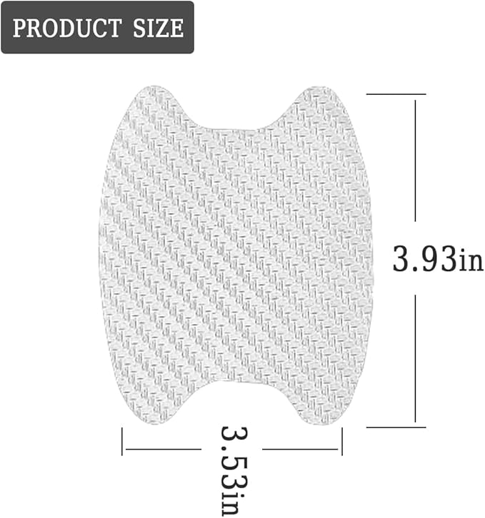XINLIYA 4PCS Car Door Handle Protector Sticker, Universal Carbon Fiber Anti-Scratches Auto Door Handle Protective Film, Side Paint Cover Guard Stickers Fit for Most Cars (Silver)