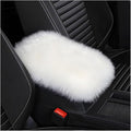 Car Center Console Cover Pad, Fluffy Middle Console Pad Armrest Seat Box Cover, Universal Furry Arm Rest Decoration Protector for Car Truck SUV, Interior Car Accessories (White)