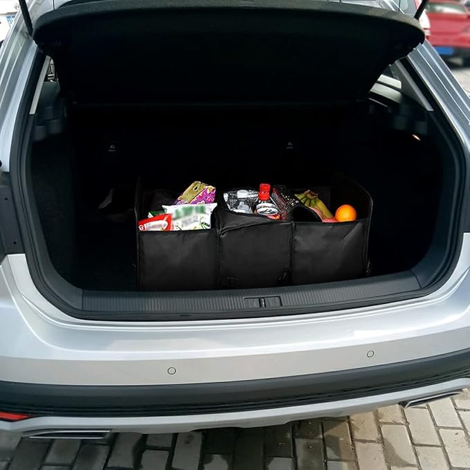 Trunk Organizer, Large Capacity Cargo Storage with Insulation Cooler, Foldable Trunk Organizer for Cars, Vehicles, SUVs, Trucks