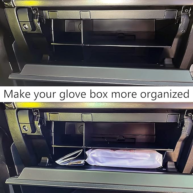 TACOBRO Glove Box Organizer Compatible with 4Runner 2010 2011-2019 2021 2022 2023 2024 and GX 460 2010-2024 Accessories, Insert Glove Compartment ABS Materials, Black