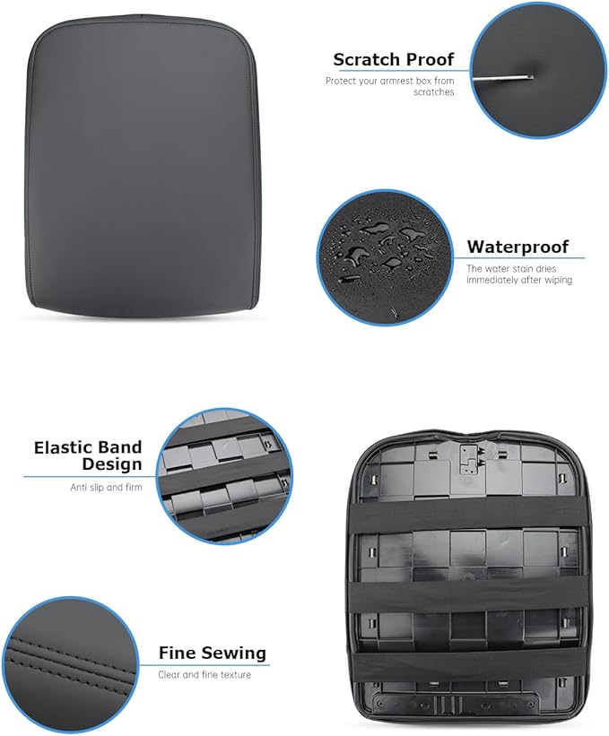INTGET Center Console Cover for 2002-2012 Dodge Ram 1500 2500 3500 Accessories Interior Middle Armrest Arm Rest ST, SLT, Laramie, Sport, TRX4 Cushion Pad Protector(Fit for Jump Seat Console)
