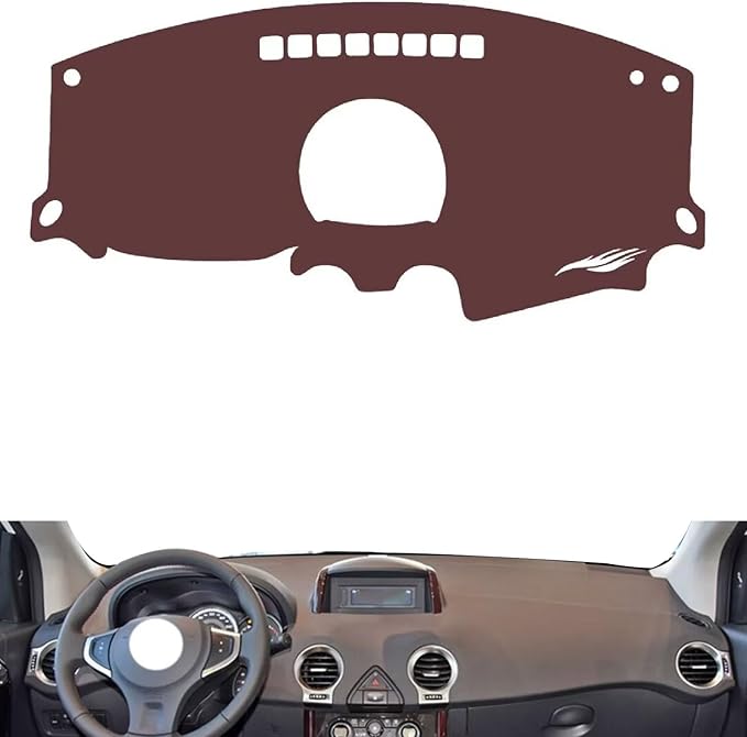 Leather Dashboard Cover Compatible with Renault Koleos 2009-2016，Dash Cover, Non-Slip Dash Cover, Dash mat Dashboard Cover, Interior Dash Covers