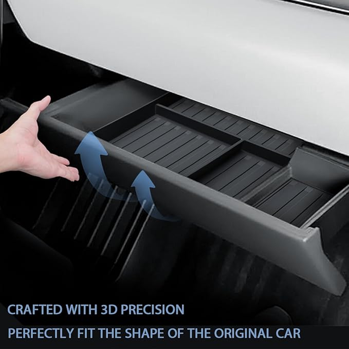 Glove Box Organizer Tray Compatible, Co-Pilot Gloves Storage Box Center Console Organizer Console Tray PJ0004