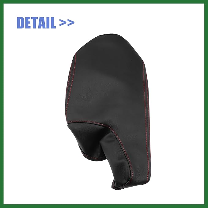 Motoforti Car Center Console Armrest Cover for Mazda 3 2014-2016 Faux Leather Interior Arm Rest Cover Elbow Cushion Pad Black Red Stitches Long-Lasting