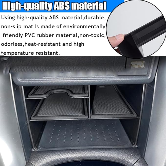 Kakash Custom Interior Accessories for Toyota Corolla Cross 2022 2023 ABS Center Console Tray Organizer,Armrest Storage Box with Black Anti-Dust Mats (1 Pieces)