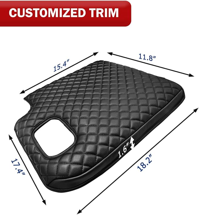 KBH Center Console Armrest Cover for Ford F250 F350 F450 Super Duty 1999-2001 Jump Seat, Arm Rest Cushion Pad Protector, Anti-Scratch, Black