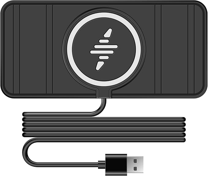 Wireless Car Charger Pad, LANSEMKU 15W Fast Car Wireless Charging Pad for Car Center Console DIY Trim-to-Fit, No Interior Damage,for iPhone 16 15 14 13 12 Pro Max, Samsung S23 S22 (100cm Cable)