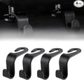 4 PCS Car Headrest Hooks - 360 Rotatable Auto Back Seat Storage Organizer, Universal Vehicle Car Organization Hangers for Purses, Bags, Cloths & Water Bottles Hook Seat Accessories, Black