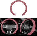 Mandark Car Steering Wheel Cover, Suede Sport Vehicle Steer Wheel Protector Fitting 15 Inch, Non-Slip Comfortable Automotive Interior Decoration Accessories, Universal for Most Cars (Wine Red)