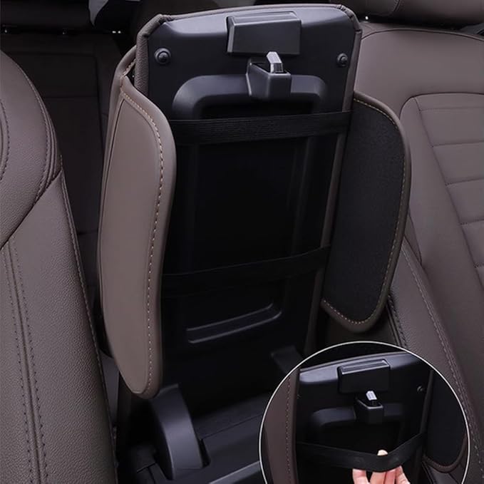 Car Armrest Box Pad for Infiniti QX60/Q50L/QX50/QX55/Q60 Leather Car Armrest Box Cushion Waterproof Center Console Mat Armrest Mat Armrest Cover Accessories,Black-with Storage Bag