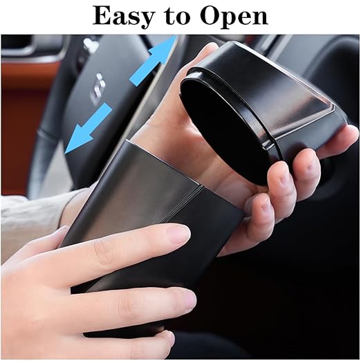 SGLRT Car Trash Can Bin with Lid - Car Garbage Can Cup Holder - Black Mini Leakproof Vehicle Trash Garbage Can Bin with 20pcs Trash Bags-Car Organizers and Storage for Front Back Seat Accessories