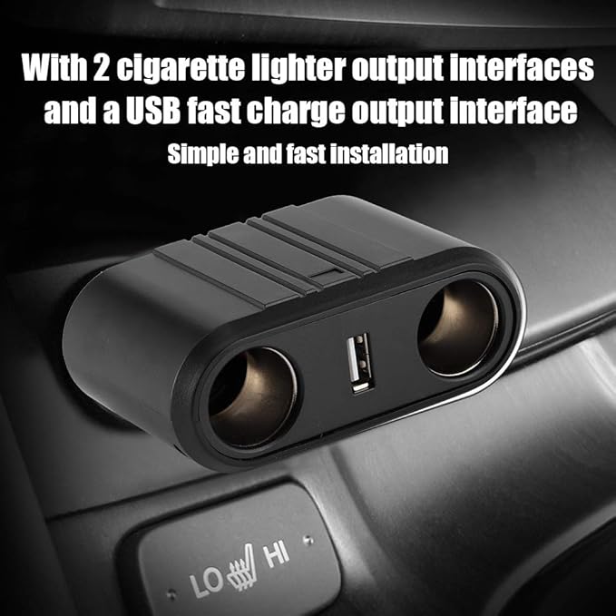 Universal Car 2 Way Cigarette Lighter Cigarette Lighter Socket Distributor Socket Multi Port Car USB Charger Adapter Can Connect Car Recorder, Cell Phone Car Charger 12-24v