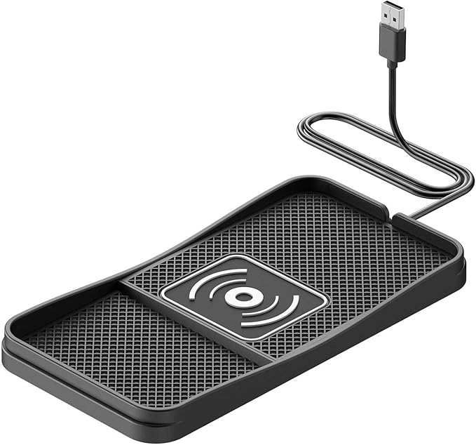 Car Wireless Charger Pad for Ford E250 Econoline 2000-2005, Fast Car Wireless Charging Pad for Car Center Console, Non Slip Charging Mat,1M-USB